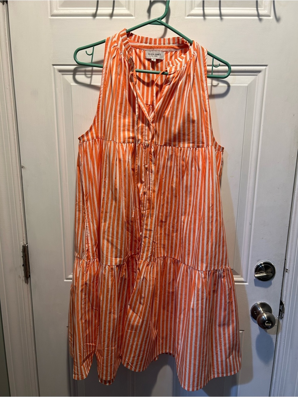 Olivia James Orange & White Striped Women's Tunic Top